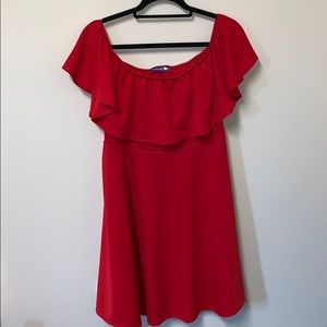 Off-The-Shoulder Red Dress